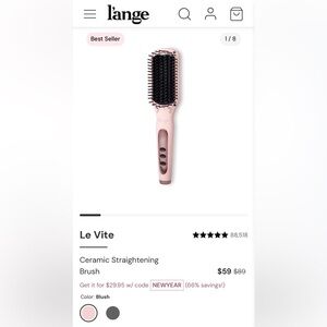 l’ange Le Vite
Ceramic Straightening Brush in Blush
Used, but great condition